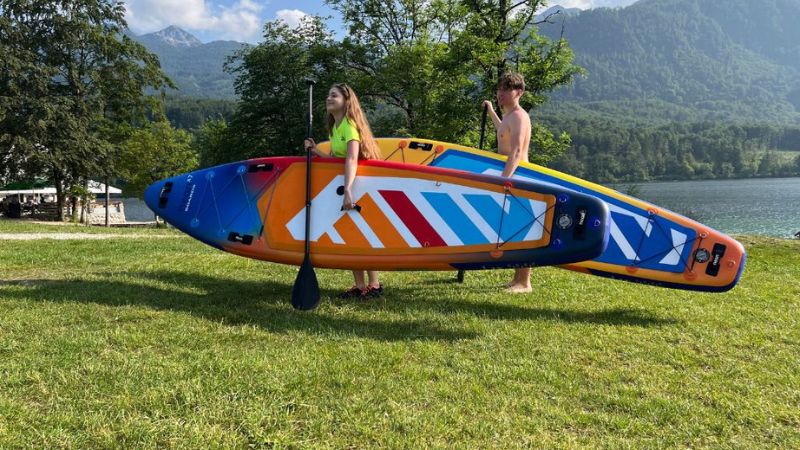 neon x7 sunset tourer nafukovaci paddleboard v akci